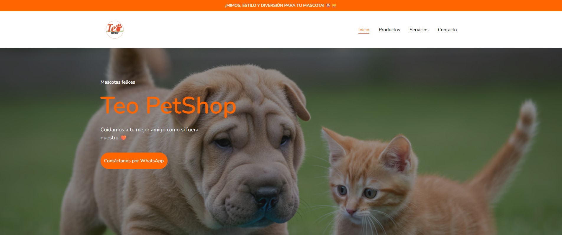 Teo PetShop Web Design